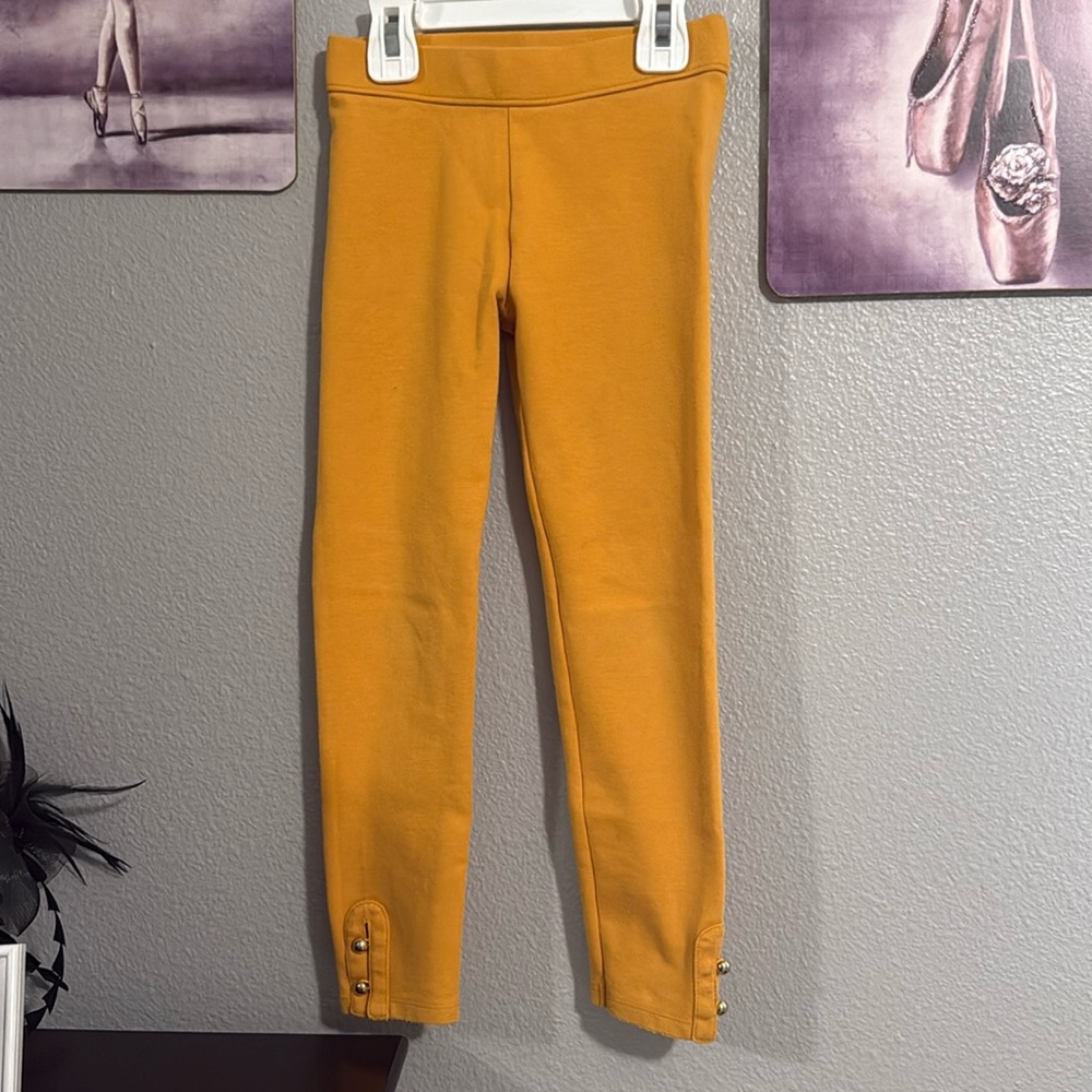 Janie and Jack size 6 girls ponte pants leggings mustard yellow used